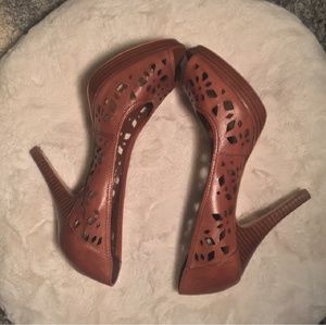 SOLD Franco Sarto _ brown leather heel